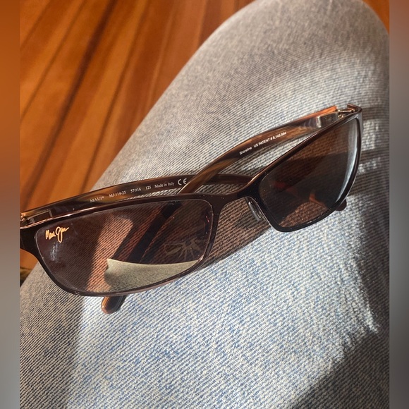 Maui Jim Shoreline Rectangular Brown Sunglasses MJ 114 25 rare vintage main image 8